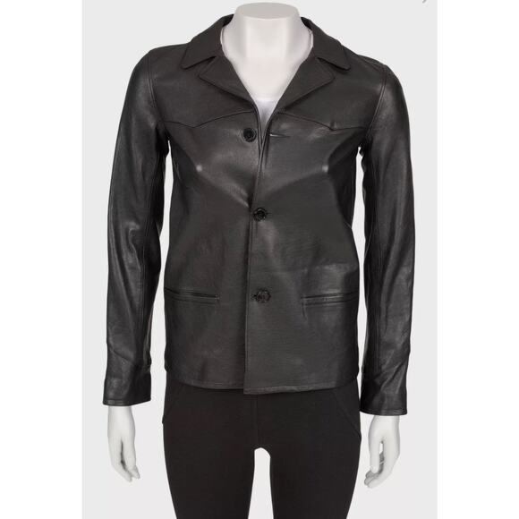 Saint Laurent Black Leather Blazer - Size FR36 / XS - Picture 1 of 4